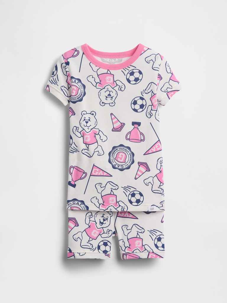 Baby & Toddler Organic Brushed Cotton Bear Logo PJ Short Set