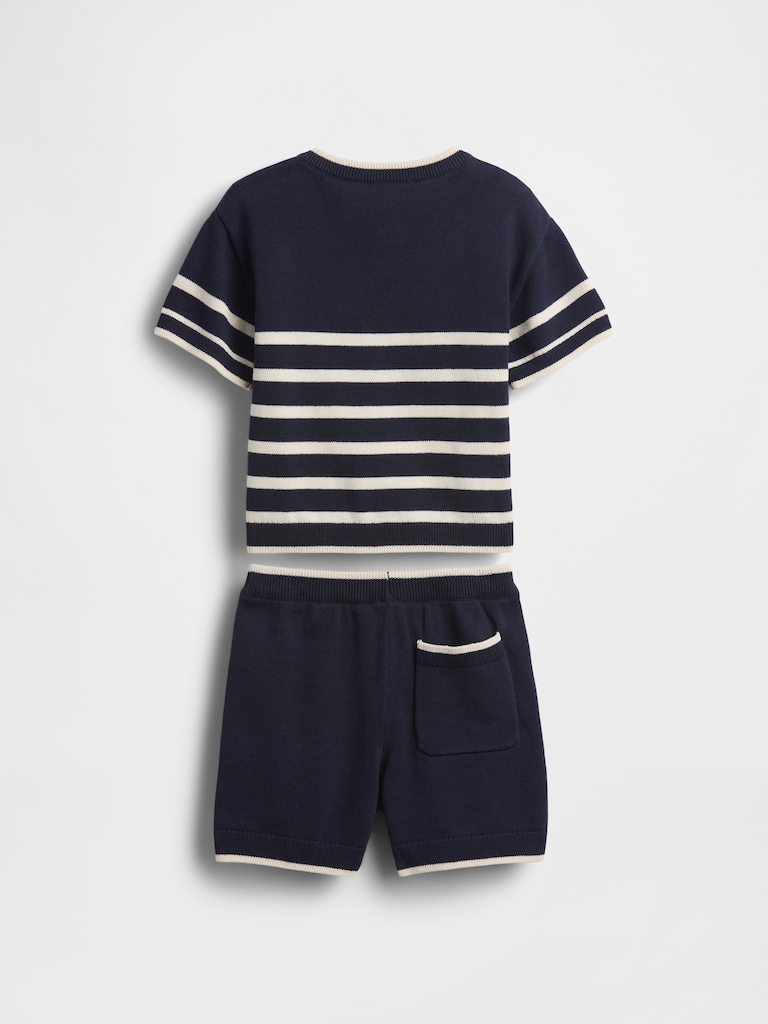 Baby & Toddler Henley Stripe Sweater Set