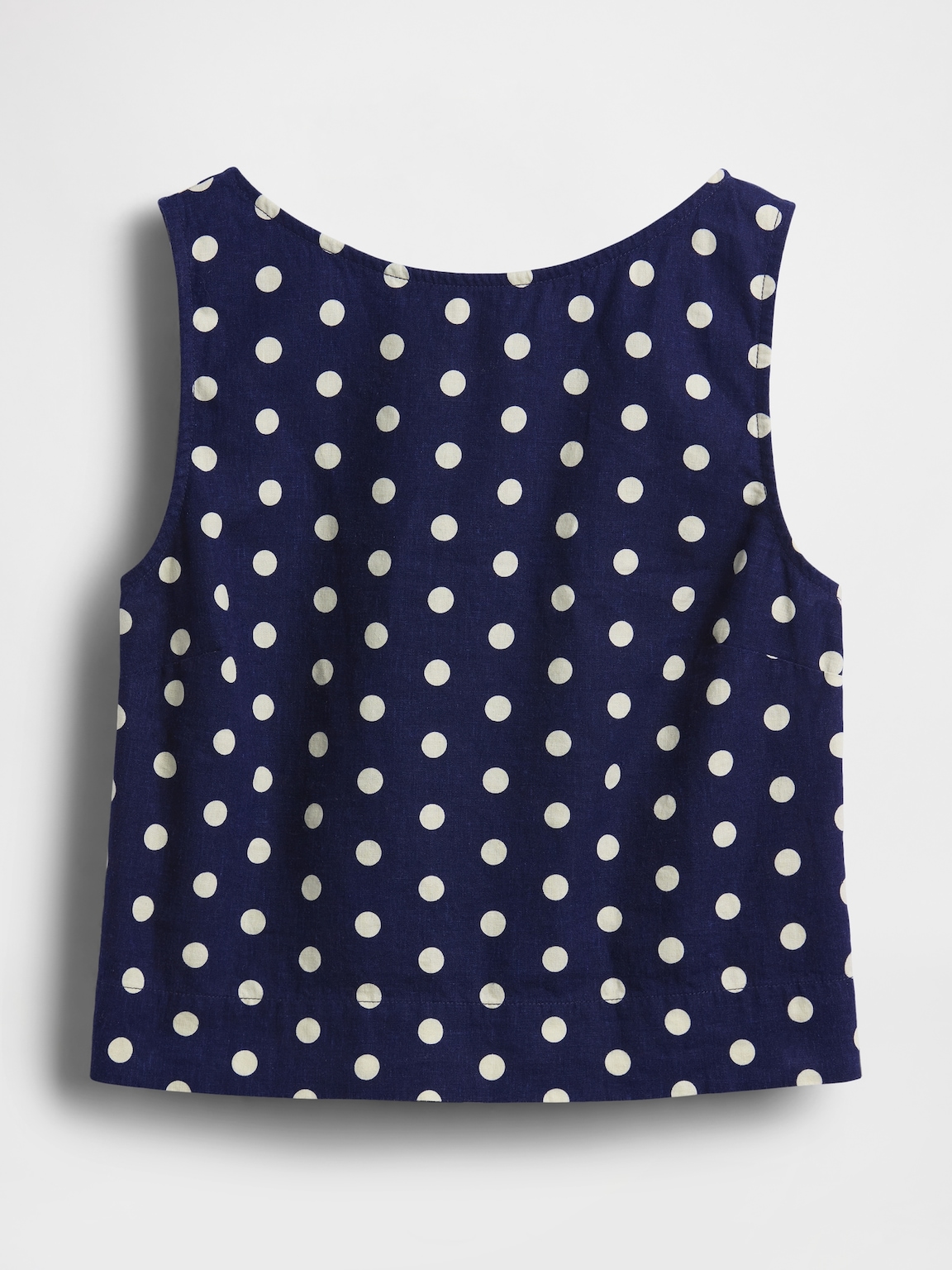 Linen-Blend Crop Shell Tank Top