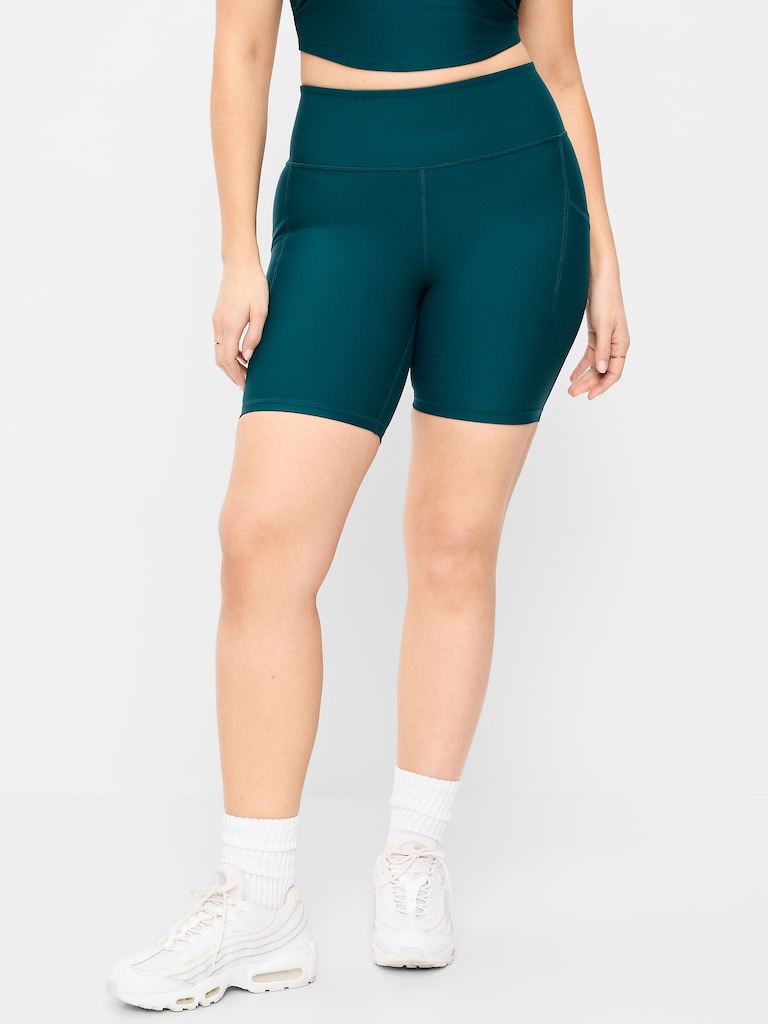 High-Waisted PowerSoft Biker Shorts -- 8-inch inseam