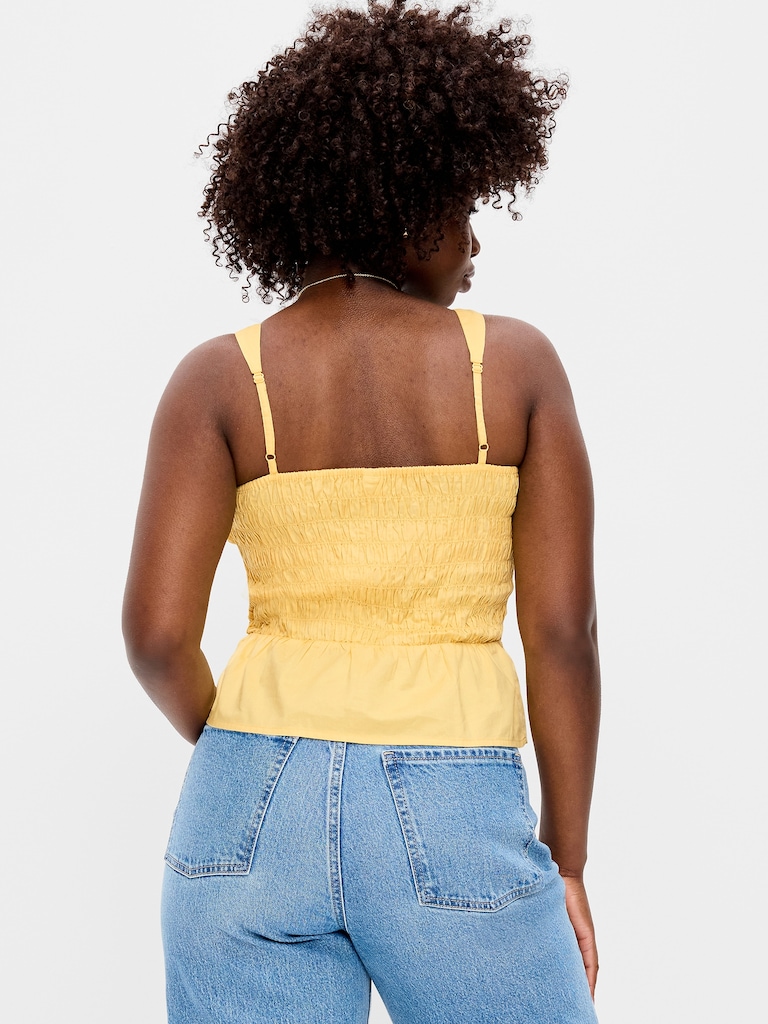 Smocked Peplum Tank Top