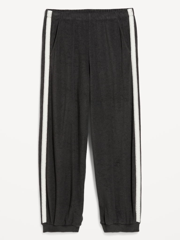 Mid-Rise Terry Cloth Harem Pants
