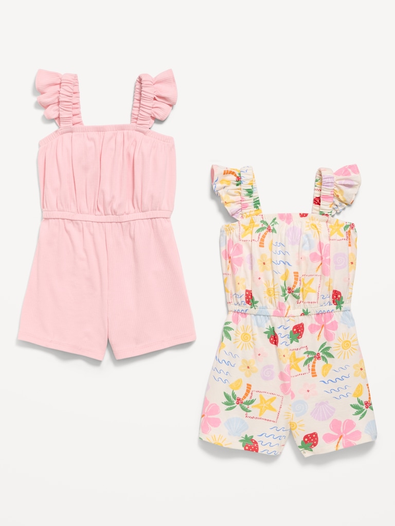 Sleeveless Romper 2-Pack for Toddler Girls