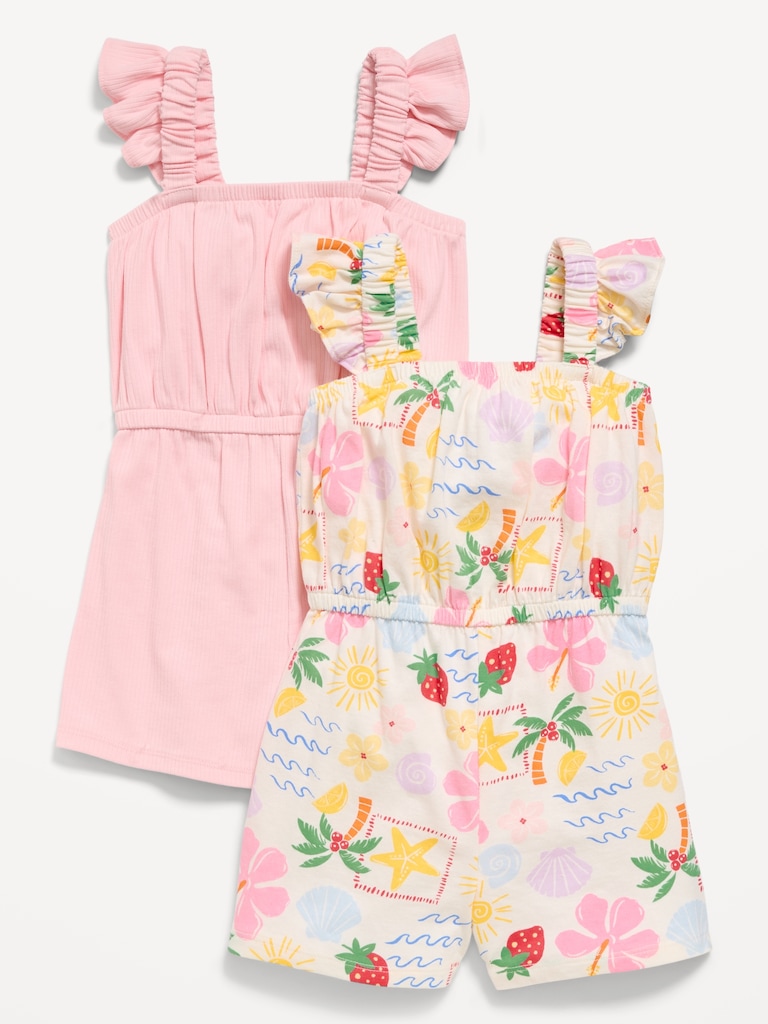 Sleeveless Romper 2-Pack for Toddler Girls