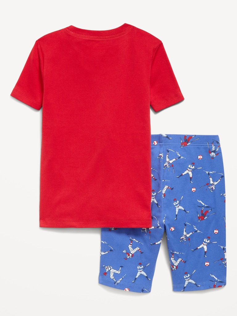 Gender-Neutral Snug-Fit Graphic Pajama Set for Kids