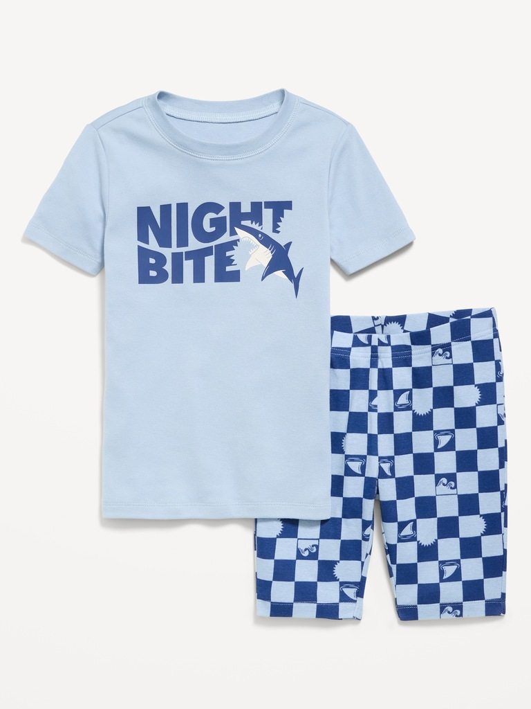 Gender-Neutral Snug-Fit Graphic Pajama Set for Kids