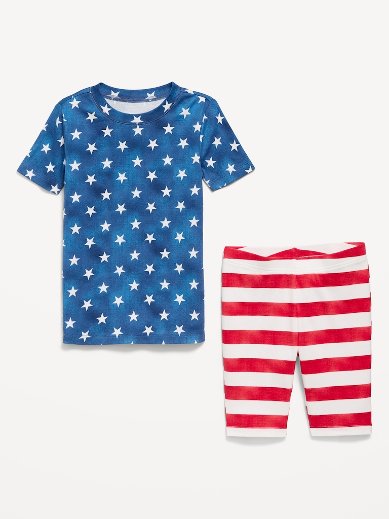 Gender-Neutral Snug-Fit Graphic Pajama Set for Kids
