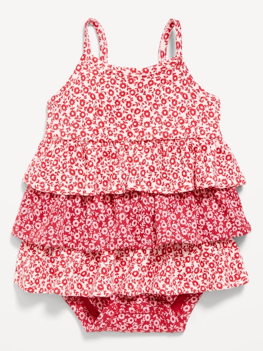 Printed Printed Ribbed Tiered Bodysuit Dress for Baby on clearance at Old Navy — 50% off