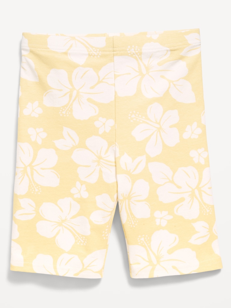 Printed Long Jersey Biker Shorts for Girls
