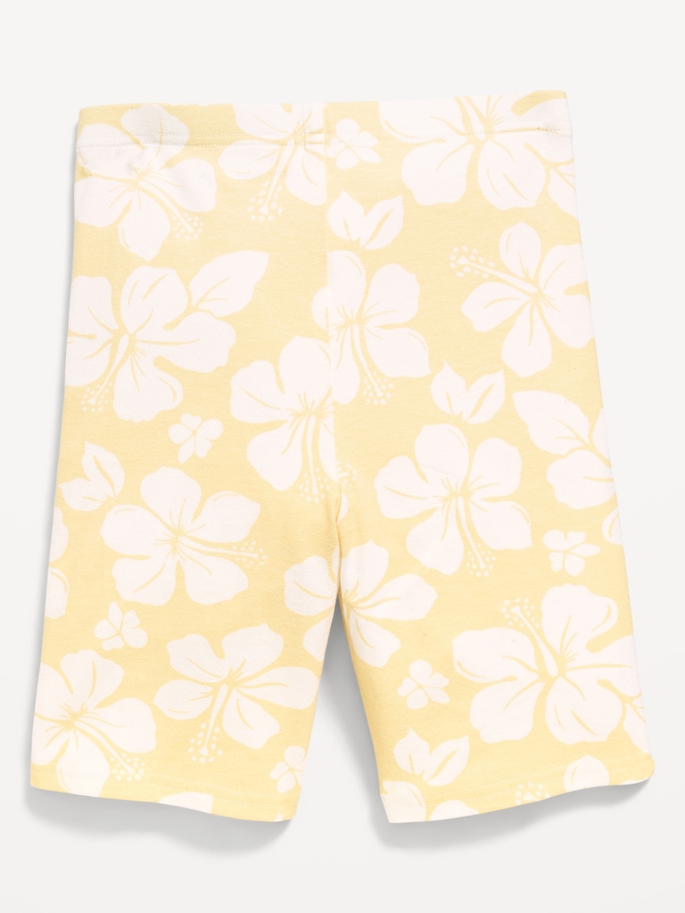 Printed Long Jersey Biker Shorts for Girls