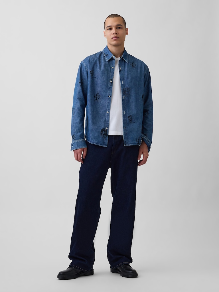 Jean-Michel Basquiat Printed Denim Shirt