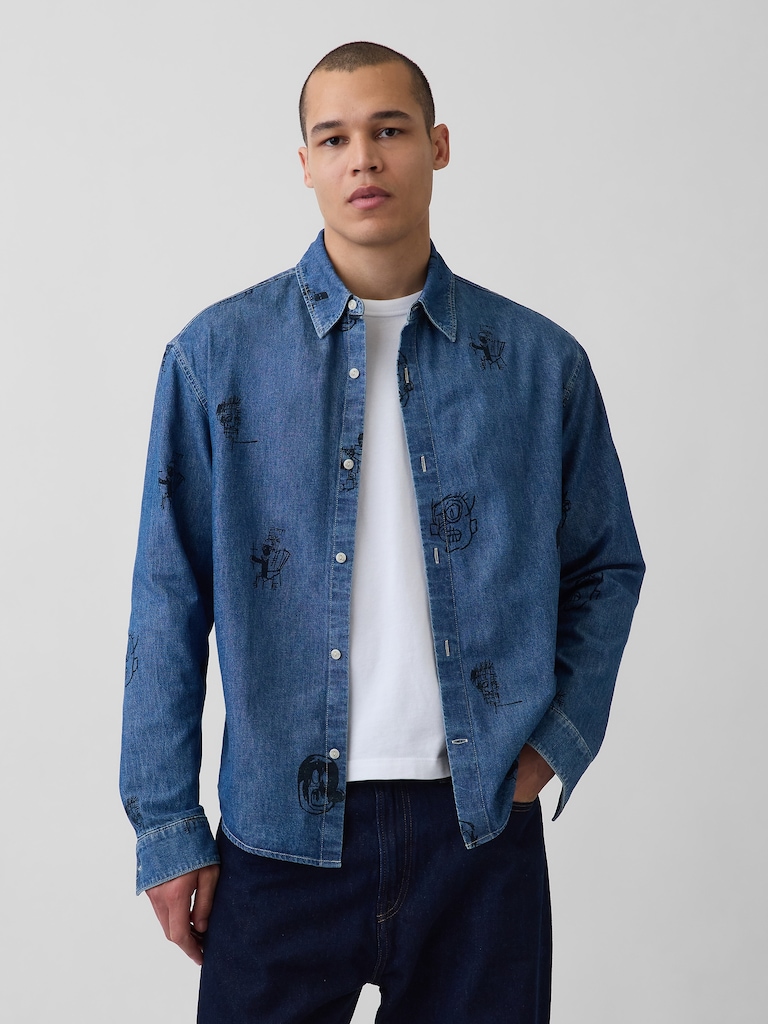 Jean-Michel Basquiat Printed Denim Shirt
