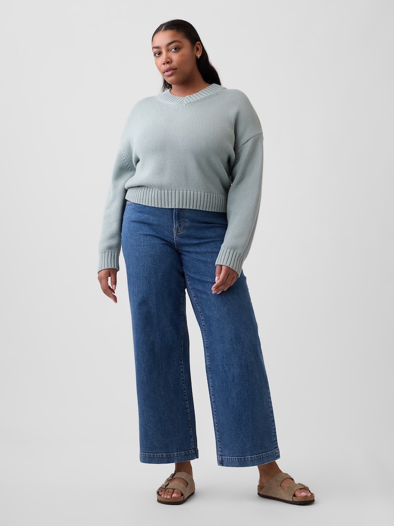 High Rise Wide-Leg Crop Jeans