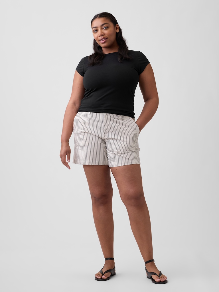 5" Mid Rise Downtown Khaki Shorts