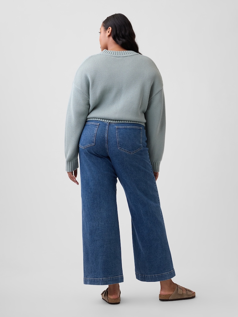 High Rise Wide-Leg Crop Jeans
