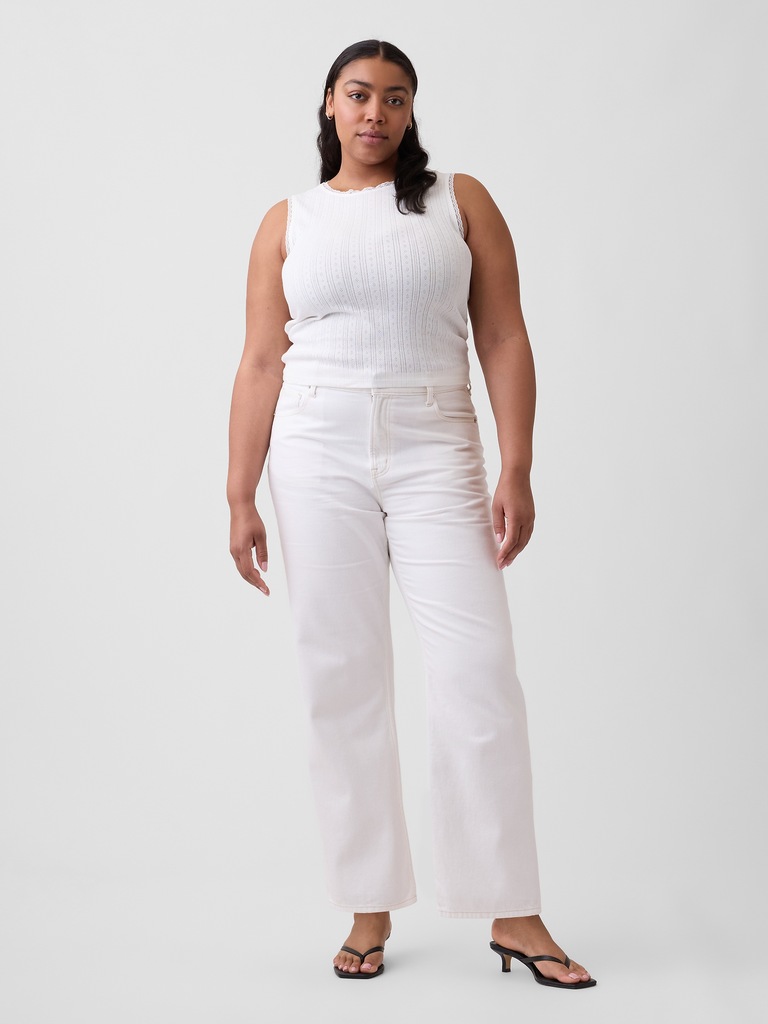 Low Slung Relaxed Straight Crop Jeans