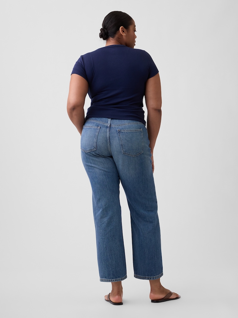 Low Slung SuperSoft Relaxed Straight Crop Jeans