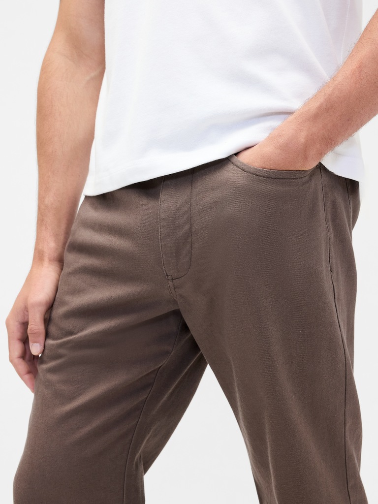 Linen-Cotton Relaxed Straight Pants