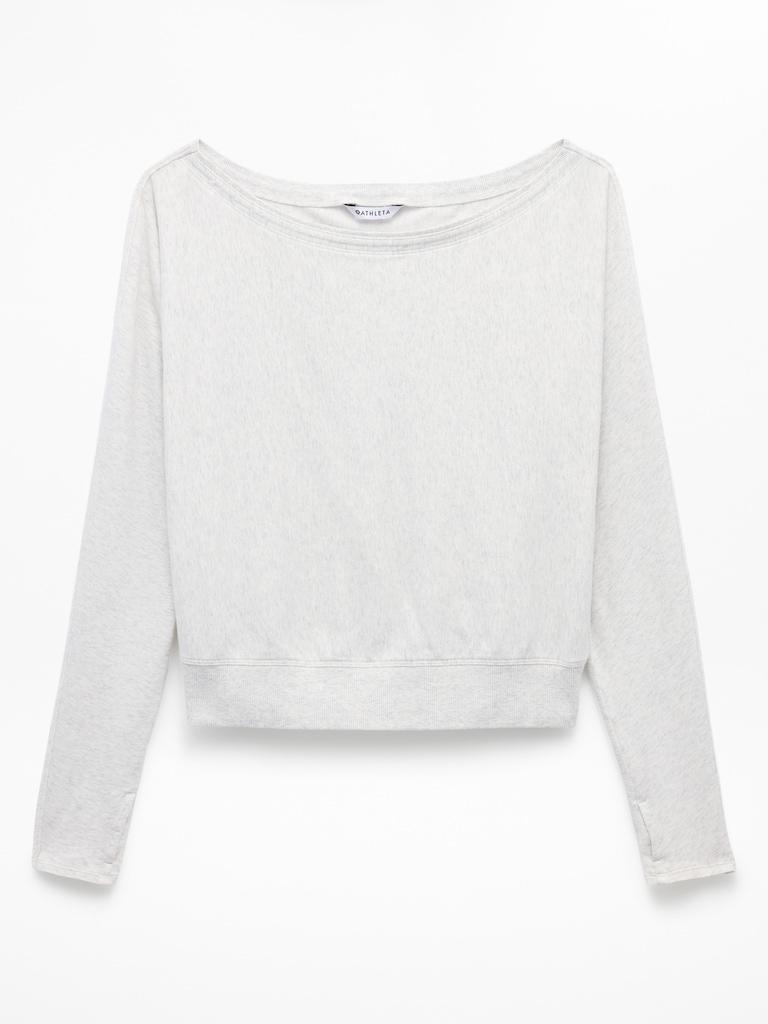 Airy Cotton Terry Boat Neck Sweatshirt