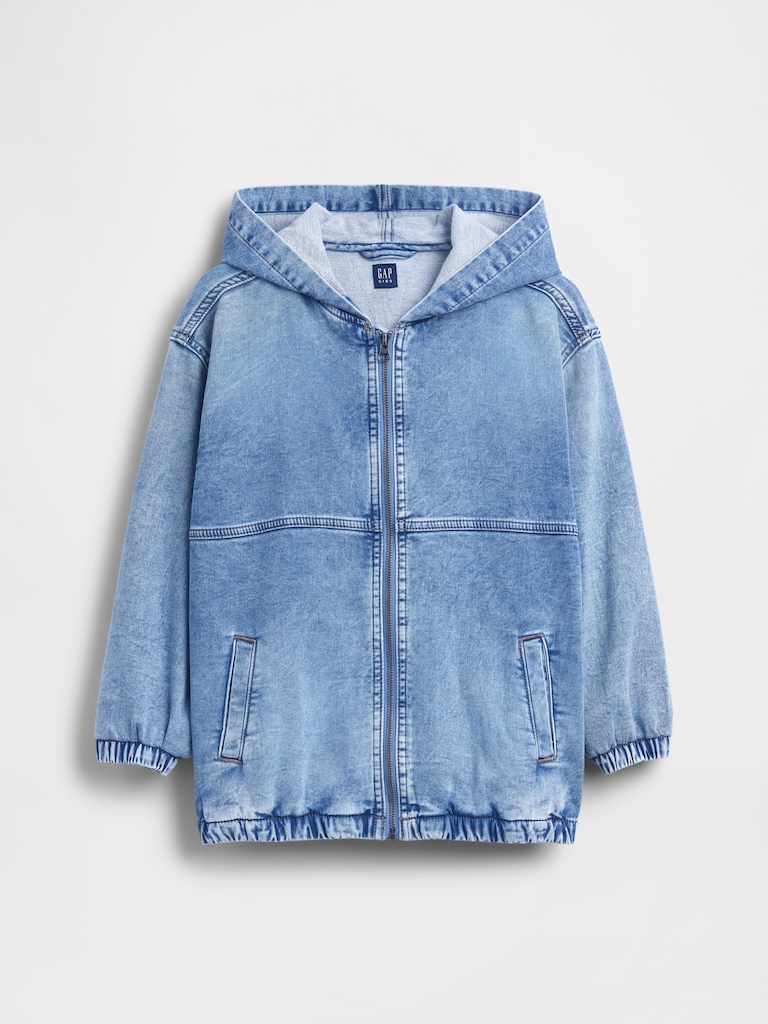 Kids Denim Relaxed Hooded Jacket