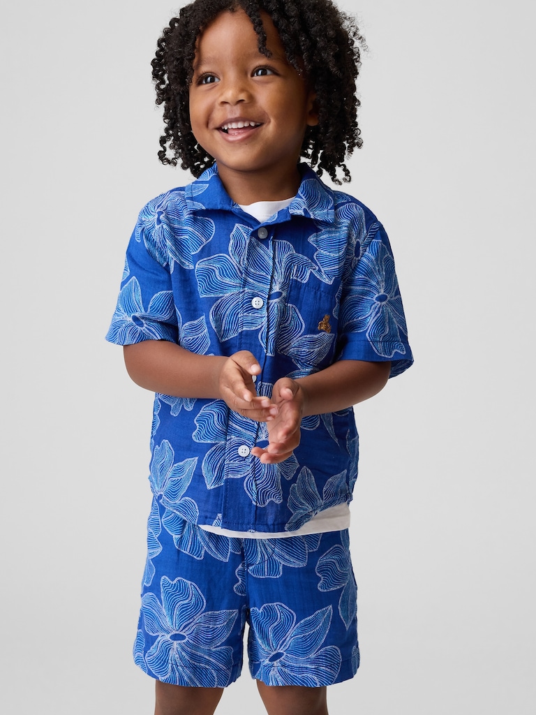 Baby & Toddler Cotton Gauze Floral Outfit Set