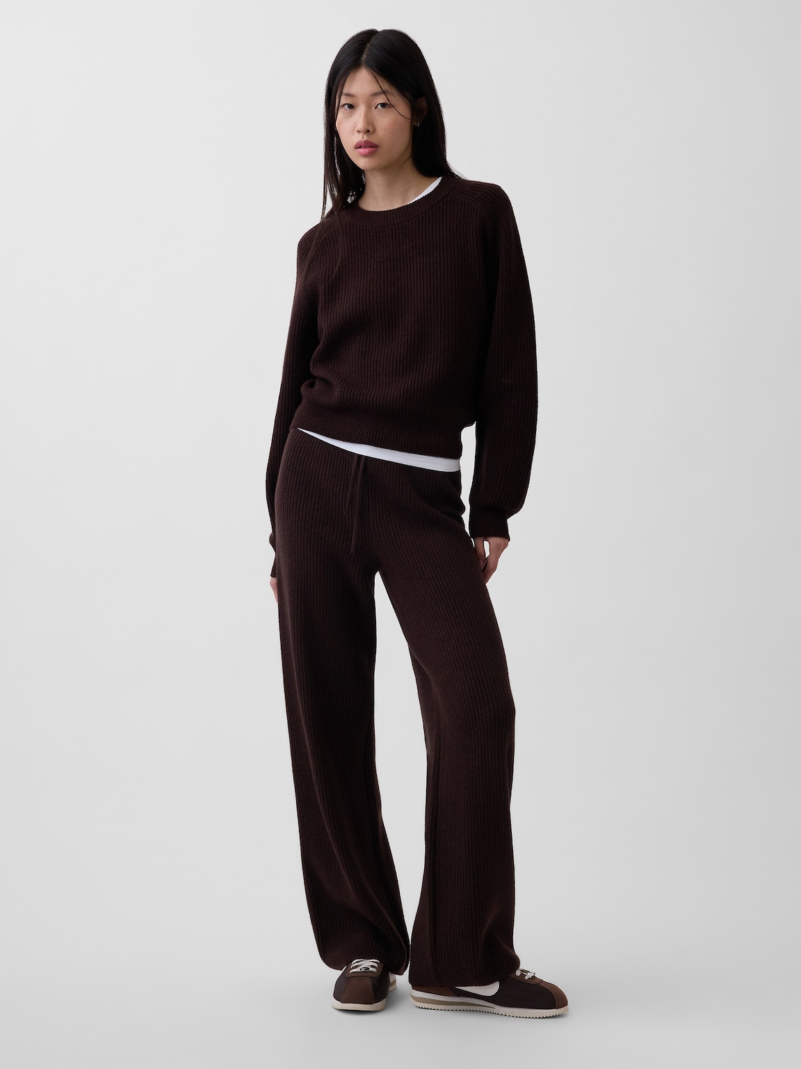 CashSoft Relaxed Shaker-Stitch Sweater