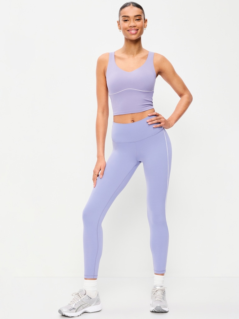 High-Waisted StudioSmooth 7/8 Side-Striped Leggings