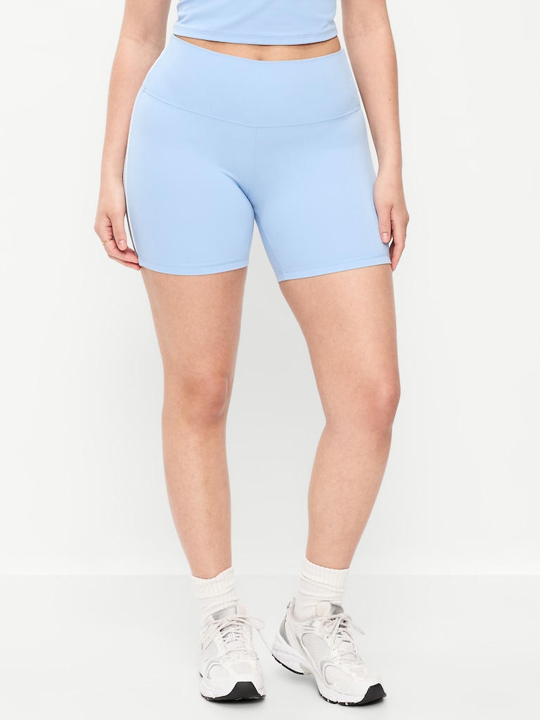 High-Waisted StudioSmooth Biker Shorts -- 6-inch inseam