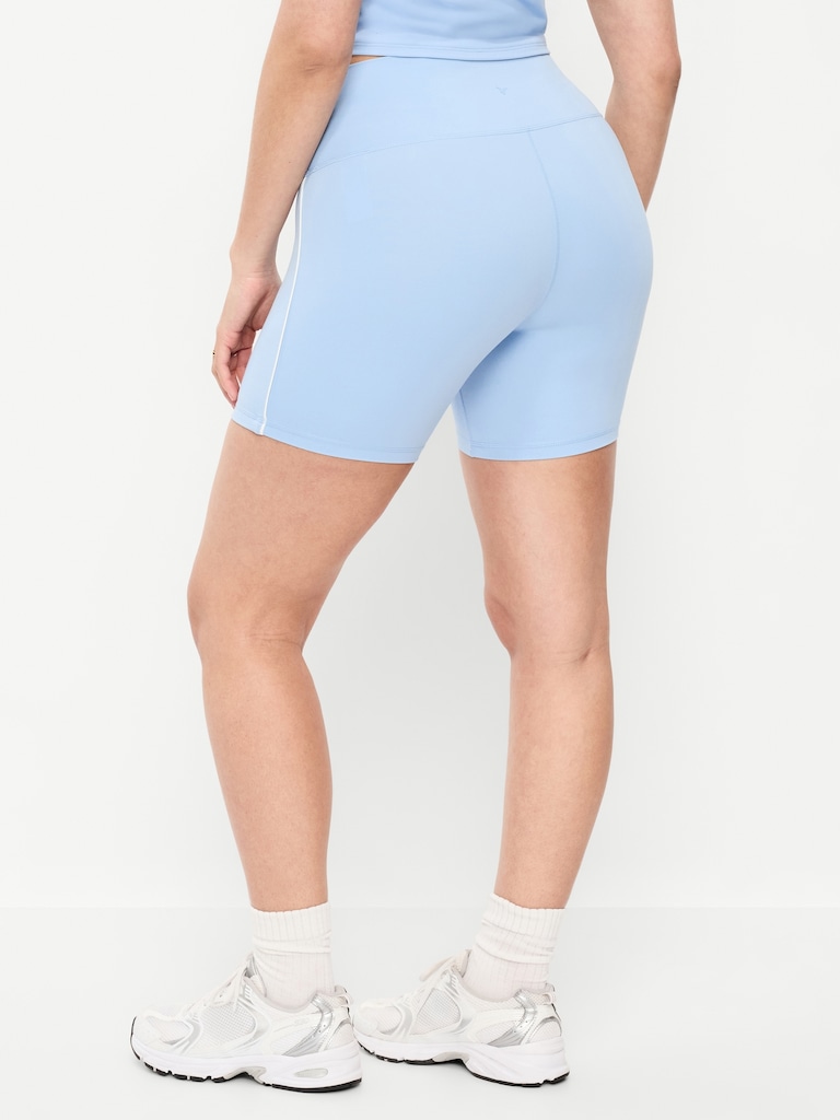 High-Waisted StudioSmooth Biker Shorts -- 6-inch inseam