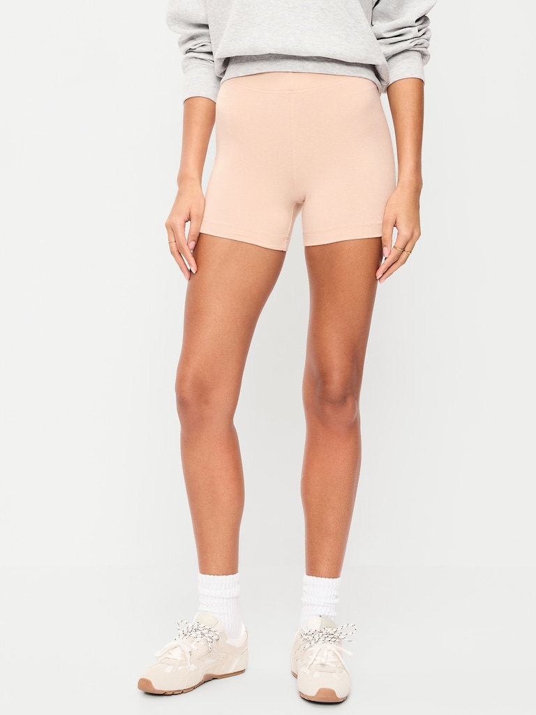 High-Waisted Biker Shorts -- 4-inch inseam