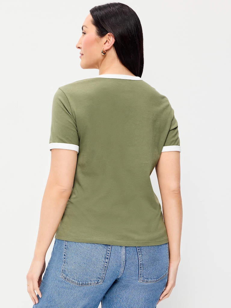 EveryWear Crew-Neck Graphic Ringer T-Shirt