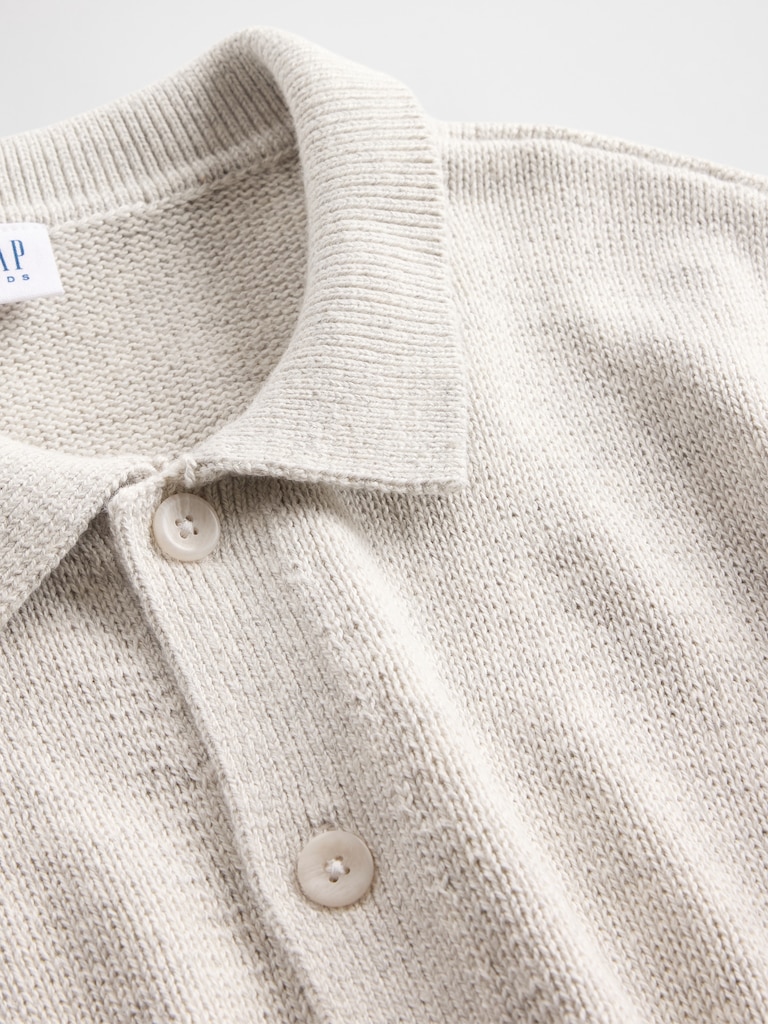 Kids Relaxed Polo Cardigan Sweater