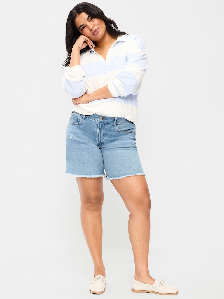 High-Waisted OG Jean Cut-Off Shorts -- 7-inch inseam