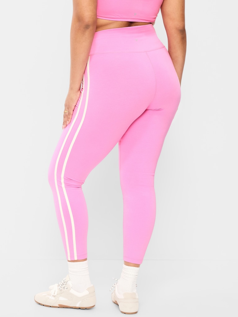 High-Waisted PowerChill Side-Striped 7/8 Cotton Leggings