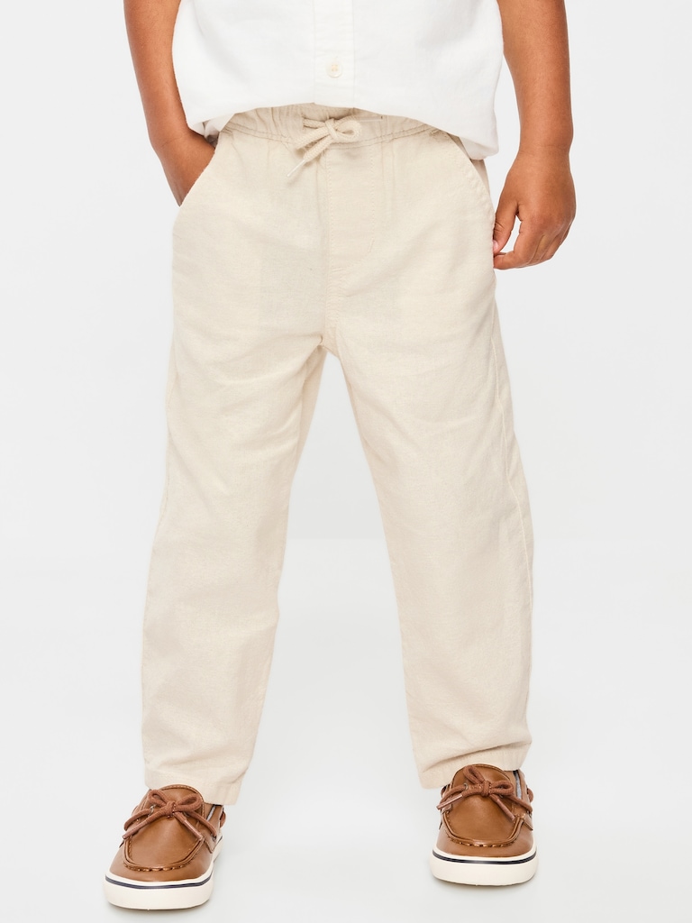 Pull-On Barrel-Leg Linen-Blend Pants for Toddler Boys