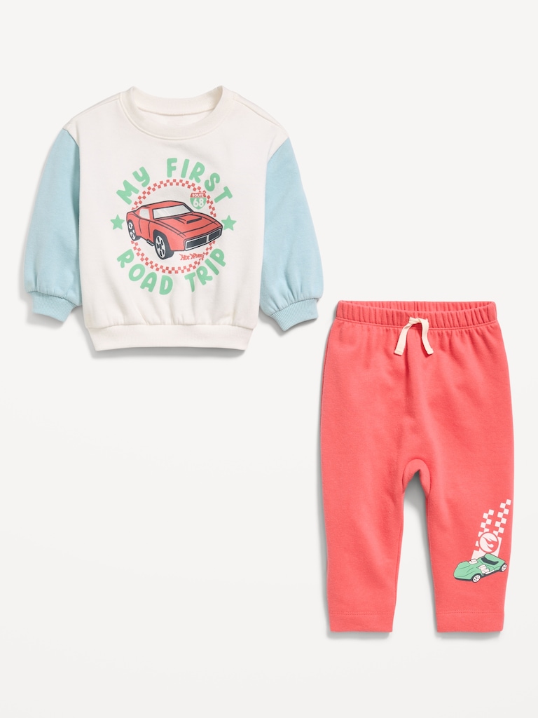 Long-Sleeve Graphic Sweatshirt and Sweatpants Set for Baby