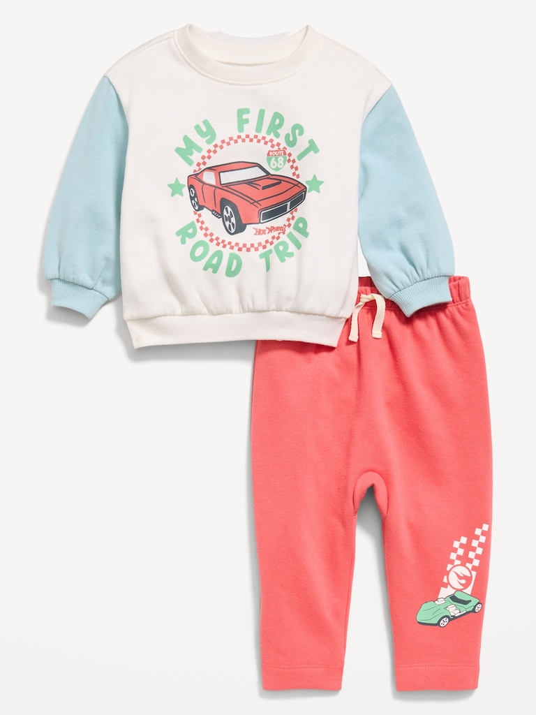 Long-Sleeve Graphic Sweatshirt and Sweatpants Set for Baby