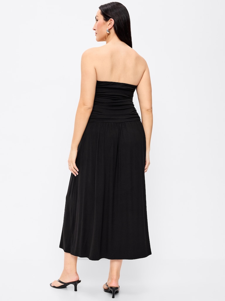 Fit & Flare Drop-Waist Maxi Tube Dress
