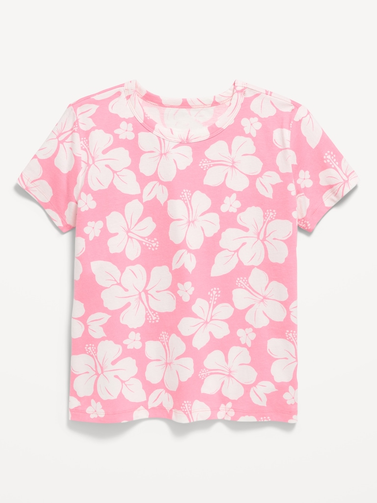 T-shirt ultra-doux à manches courtes à motif pour fille