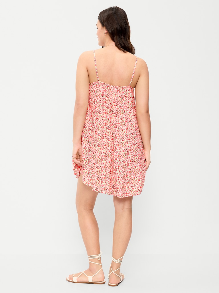 Ruffle-Trim Asymmetrical Mini Dress