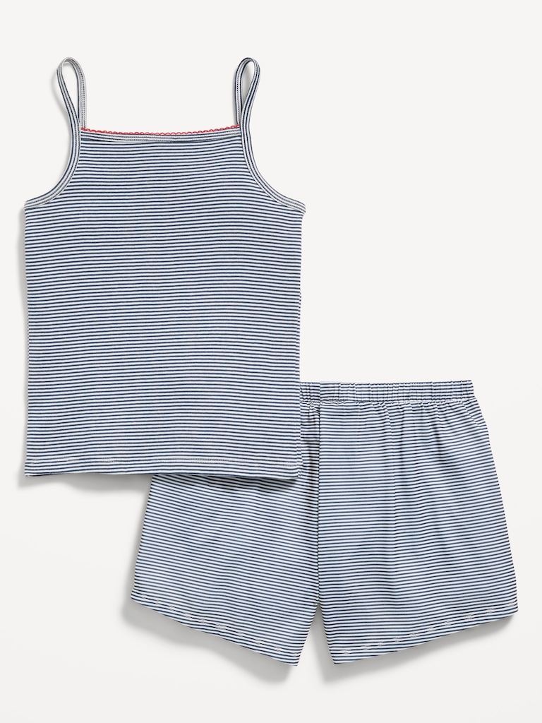 Pyjama rayé avec camisole et short pour fille