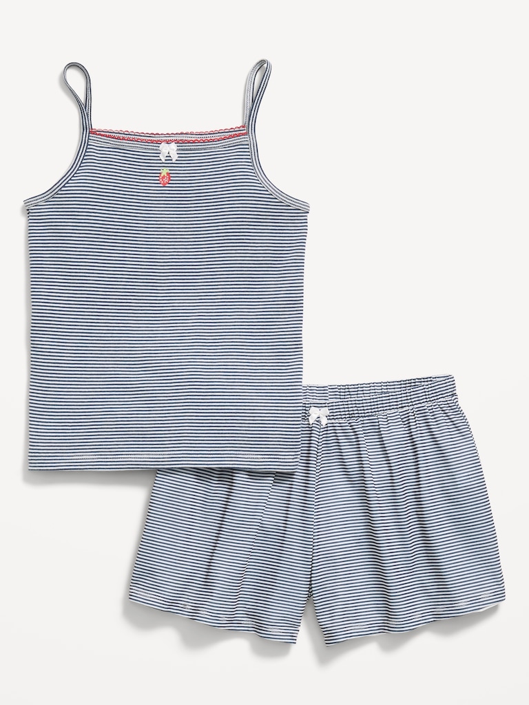 Pyjama rayé avec camisole et short pour fille