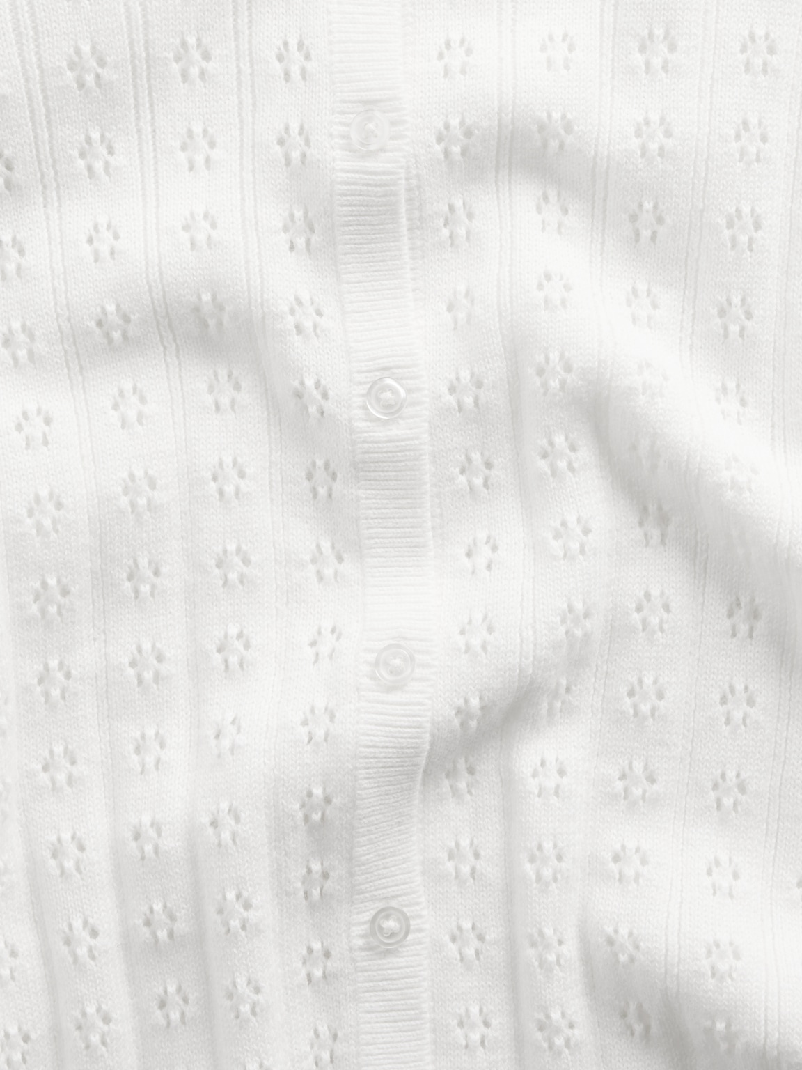 100% Cotton Pointelle Crop Cardigan