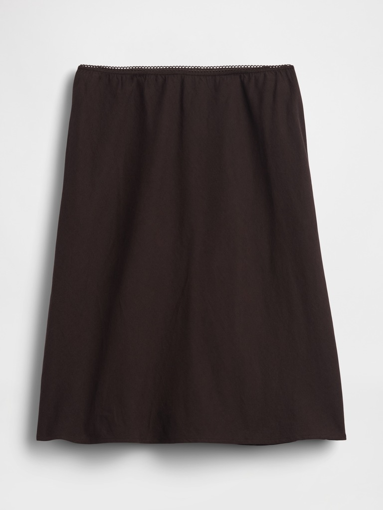 Linen-Blend Bias-Cut Skirt