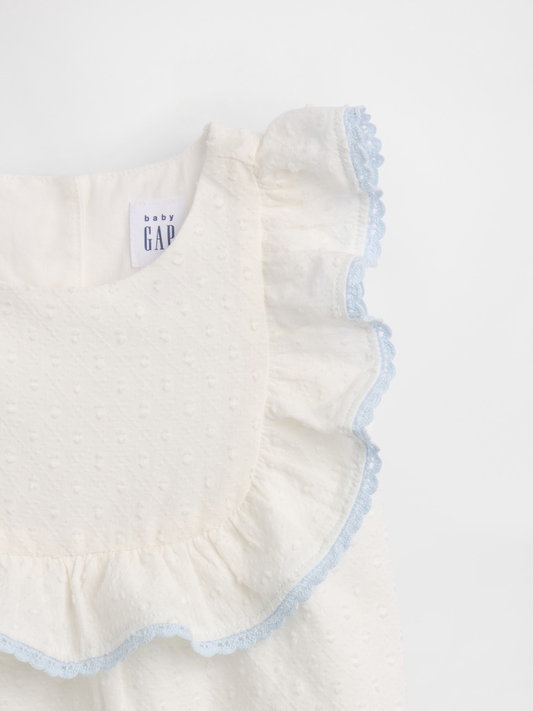 Baby Eyelet Bib Outfit Set