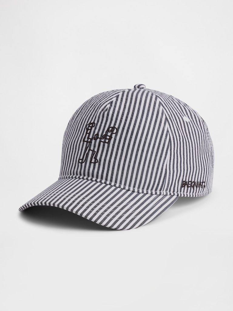 Jean-Michel Basquiat Stripe Baseball Hat