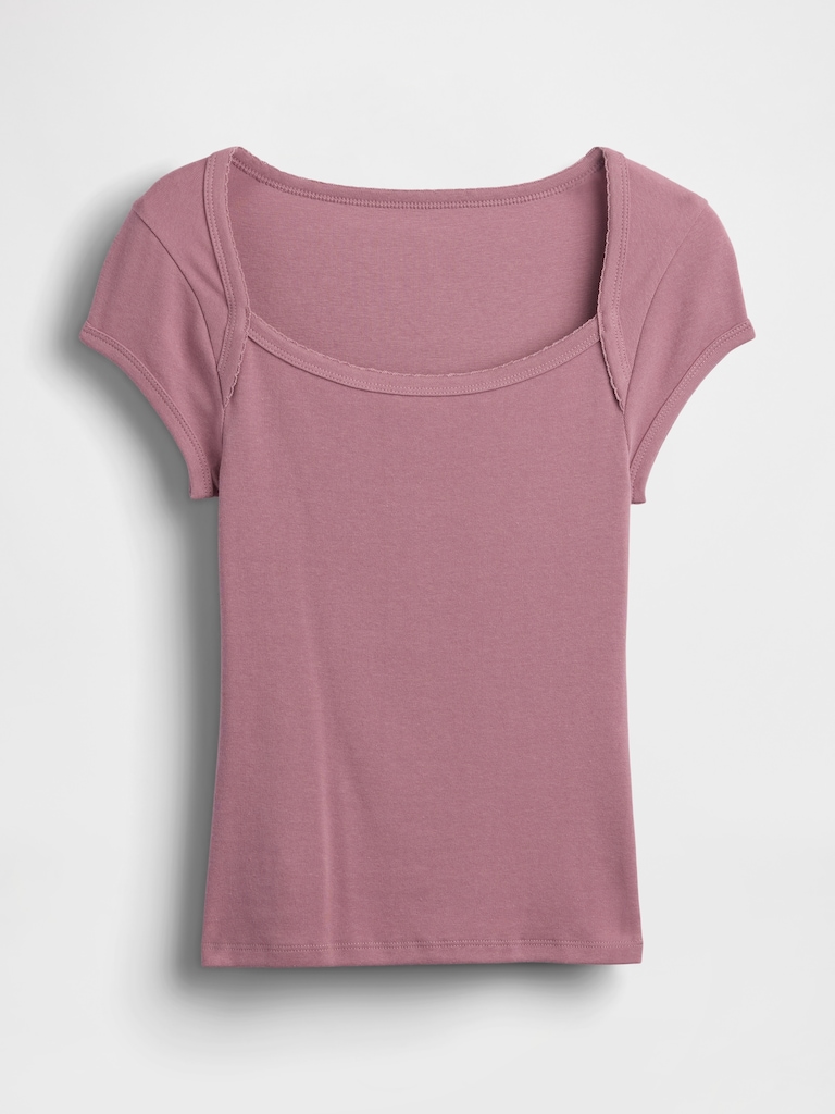 Modern Square-Neck Crop T-Shirt