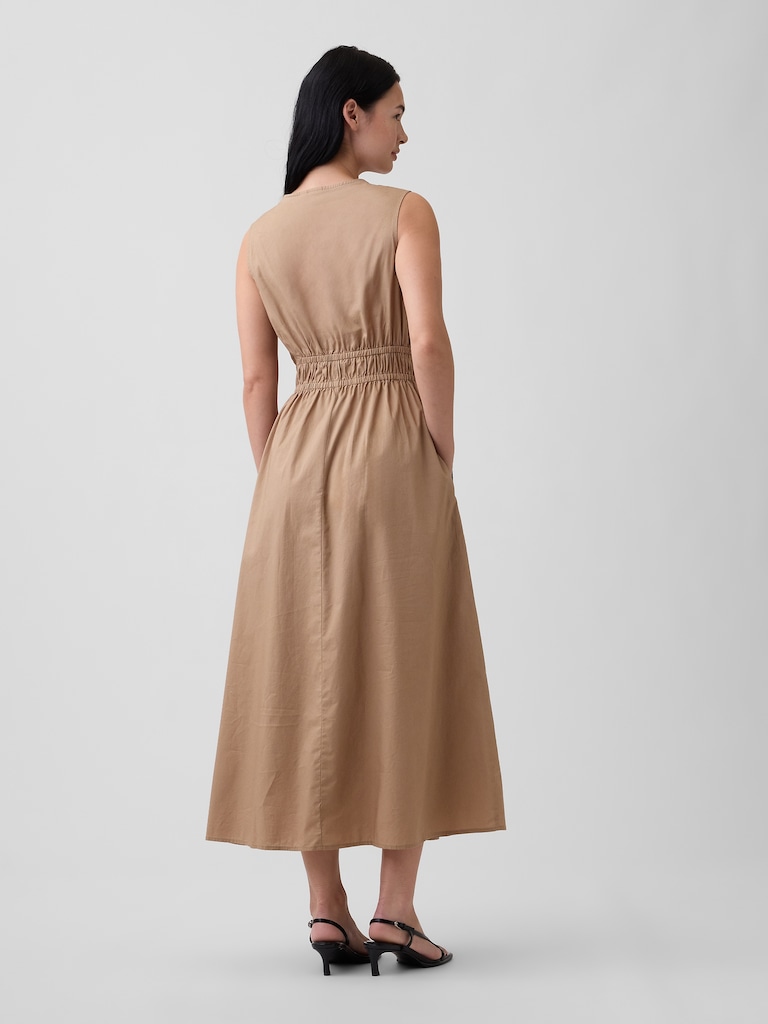 Sleeveless Tie-Front Maxi Dress