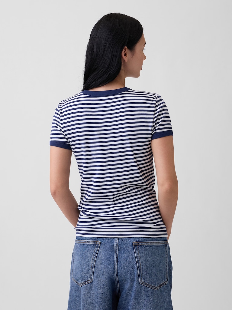 Modern Ribbed Crewneck T-Shirt