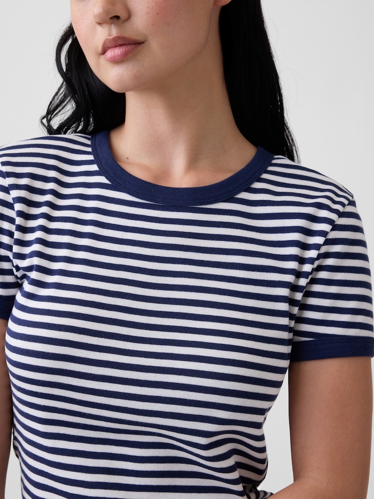 Modern Ribbed Crewneck T-Shirt